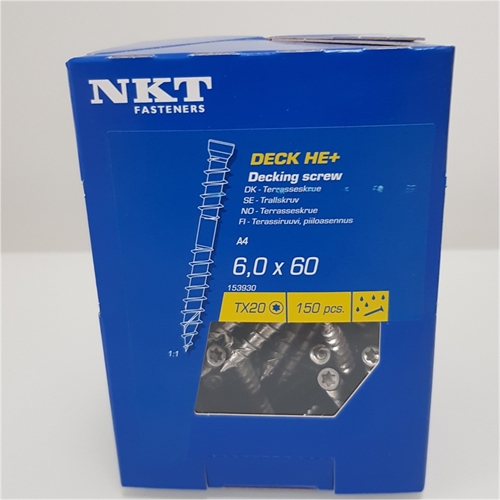 150 stk. NKT High End 6.0x60mm, TX20 / CE
